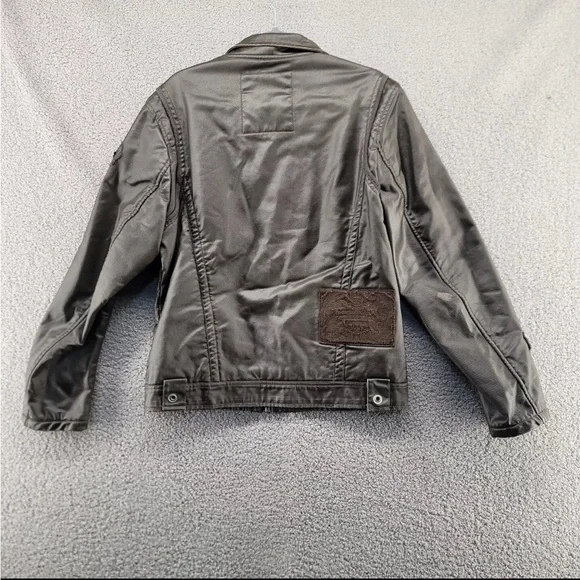 Premium Lounge Heavy Lined Jacket Coat Brown Pockets Hood Zip Men Large